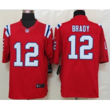 Nike New England Patriots #12 Tom Brady Red Limited Jersey