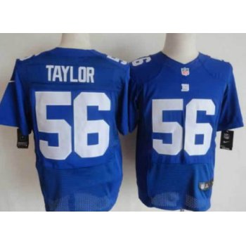 Nike New York Giants #56 Lawrence Taylor Blue Elite Jersey