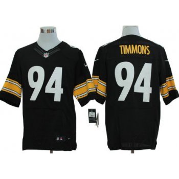 Nike Pittsburgh Steelers #94 Lawrence Timmons Black Elite Jersey