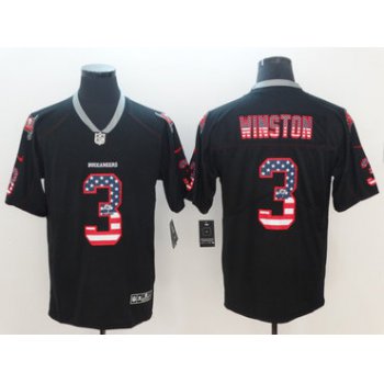 Nike Tampa Bay Buccaneers #3 Jameis Winston Black USA Flag Fashion Limited Jersey