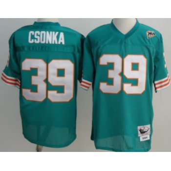 Miami Dolphins #39 Larry Csonka Green Throwback Jersey