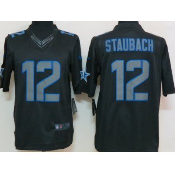 Nike Dallas Cowboys #12 Roger Staubach Black Impact Limited Jersey
