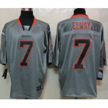 Nike Denver Broncos #7 John Elway Lights Out Gray Elite Jersey