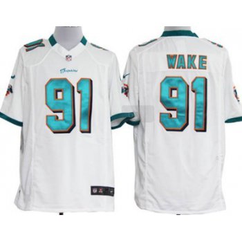Nike Miami Dolphins #91 Cameron Wake White Game Jersey
