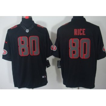 Nike San Francisco 49ers #80 Jerry Rice Black Impact Limited Jersey