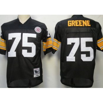Pittsburgh Steelers #75 Joe Greene Black Throwback Jersey