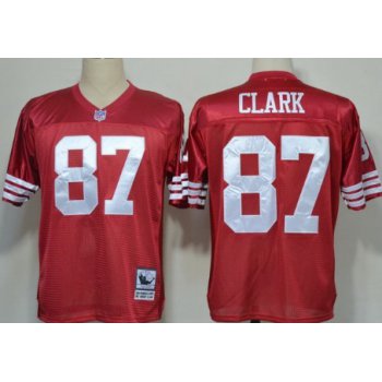 San Francisco 49ers #87 Dwight Clark Red Throwback Jersey