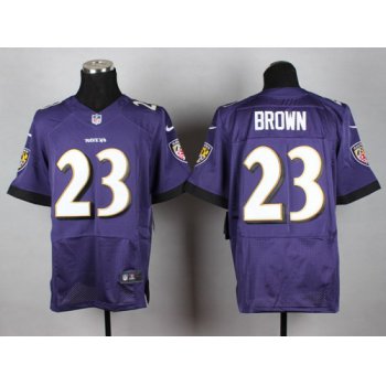 Nike Baltimore Ravens #23 Chykie Brown 2013 Purple Elite Jersey