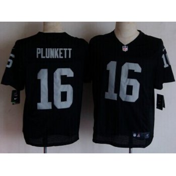 Nike Oakland Raiders #16 Jim Plunkett Black Elite Jersey