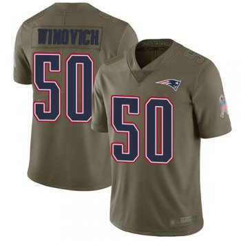 Men's New England Patriots #50 Chase Winovich Limited Olive 2017 Salute to Service Jersey