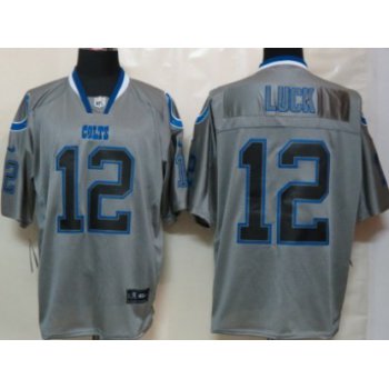 Nike Indianapolis Colts #12 Andrew Luck Lights Out Gray Elite Jersey