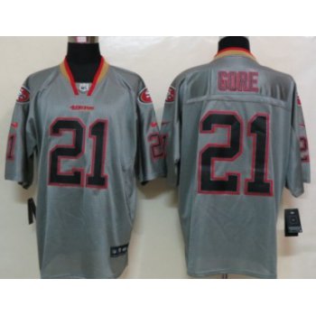 Nike San Francisco 49ers #21 Frank Gore Lights Out Gray Elite Jersey