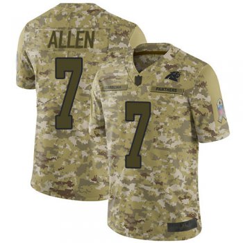 Panthers #7 Kyle Allen Camo Men's Stitched Football Limited 2018 Salute To Service Jersey