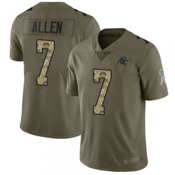 Panthers #7 Kyle Allen Olive Camo Men's Stitched Football Limited 2017 Salute To Service Jersey