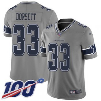 Nike Cowboys #33 Tony Dorsett Gray Men's Stitched NFL Limited Inverted Legend 100th Season Jersey