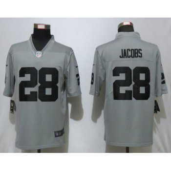 Nike Raiders 28 Josh Jacobs Gray Inverted Legend Limited Jersey