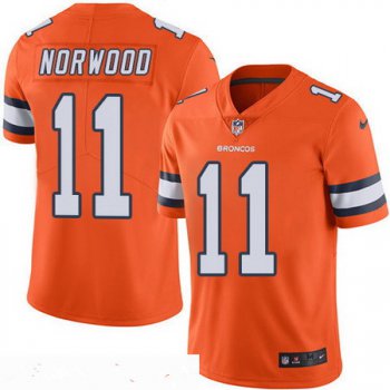 Men's Denver Broncos #11 Jordan Norwood Orange 2016 Color Rush Stitched NFL Nike Limited Jersey