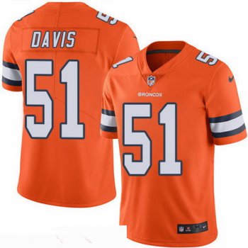 Men's Denver Broncos #51 Todd Davis Orange 2016 Color Rush Stitched NFL Nike Limited Jersey