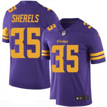 Men's Minnesota Vikings #35 Marcus Sherels Purple 2016 Color Rush Stitched NFL Nike Limited Jersey