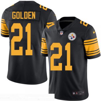 Men's Pittsburgh Steelers #21 Robert Golden Black 2016 Color Rush Stitched NFL Nike Limited Jersey