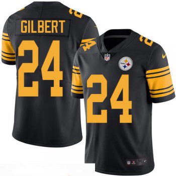 Men's Pittsburgh Steelers #24 Justin Gilbert Black 2016 Color Rush Stitched NFL Nike Limited Jersey