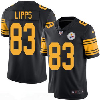 Men's Pittsburgh Steelers #83 Louis Lipps Retired Black 2016 Color Rush Stitched NFL Nike Limited Jersey