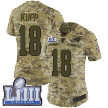 Women's Los Angeles Rams #18 Cooper Kupp Camo Nike NFL 2018 Salute to Service Super Bowl LIII Bound Limited Jersey