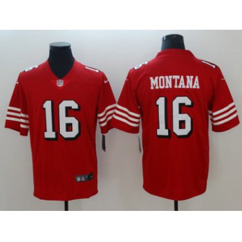 Nike San Francisco 49ers #16 Joe Montana Red 2018 Vapor Untouchable Limited Jersey