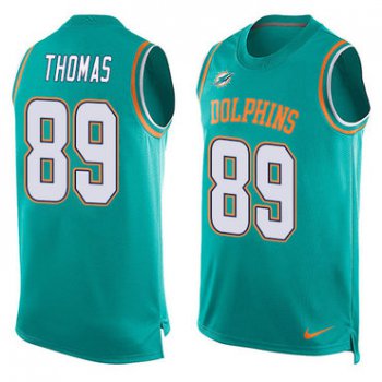 Nike Miami Dolphins #89 Julius Thomas Aqua Green Team Color Men's Stitched NFL Limited Tank Top Jersey