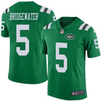 Nike New York Jets #5 Teddy Bridgewater Green Men's Stitched NFL Limited Rush Jersey