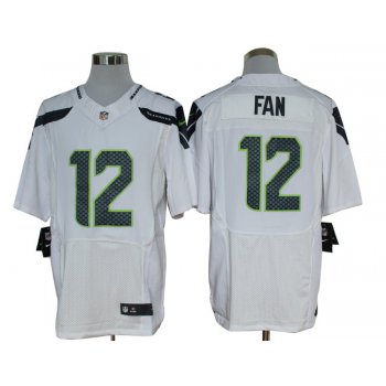 Size 60 4XL-Fan Seattle Seahawks #12 White Nike Elite NFL Jerseys