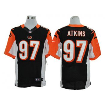 Size 60 4XL-Geno Atkins Cincinnati Bengals #97 Black Stitched Nike Elite NFL Jerseys
