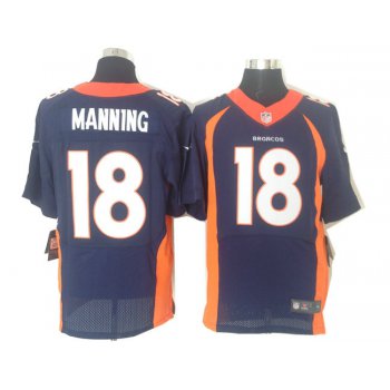 Size 60 4XL 2013 New Collar Peyton Manning Denver Broncos #18 Blue Nike Elite Jersey