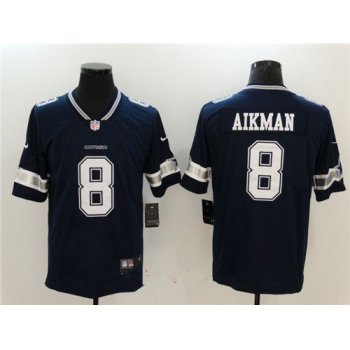Men's Dallas Cowboys #8 Troy Aikman Navy Blue 2017 Vapor Untouchable Stitched NFL Nike Limited Jersey