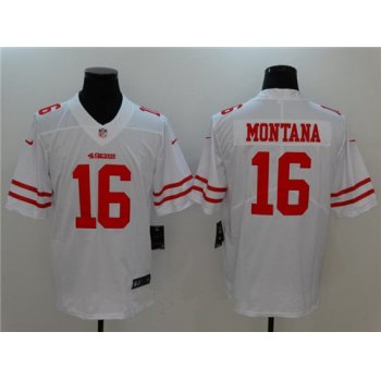 Men's San Francisco 49ers #16 Joe Montana White 2017 Vapor Untouchable Stitched NFL Nike Limited Jersey