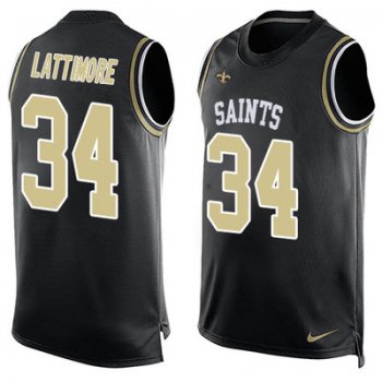 Nike New Orleans Saints #34 Marshon Lattimore Black Team Color Men's Stitched NFL Limited Tank Top Jersey