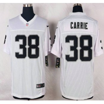 Oakland Raiders #38 T.J. Carrie Nike White Elite Jersey