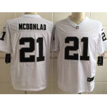Men's Oakland Raiders #21 Dexter McDonald Nike White Elite Jersey