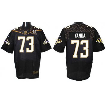 Men's Baltimore Ravens #73 Marshal Yanda Black 2016 Pro Bowl Nike Elite Jersey