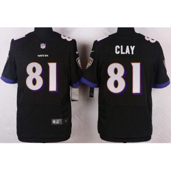 Men's Baltimore Ravens #81 Kaelin Clay Black Alternate NFL Nike Elite Jersey