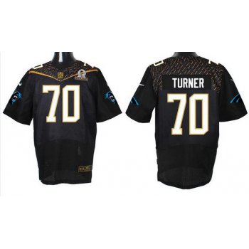 Men's Carolina Panthers #70 Trai Turner Black 2016 Pro Bowl Nike Elite Jersey