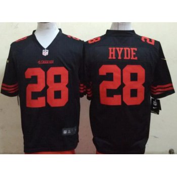 Men's San Francisco 49ers #28 Carlos Hyde Black Alternate 2015 NFL Nike Game Jersey