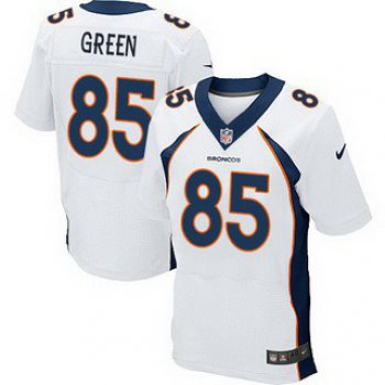 Men's Denver Broncos #85 Virgil Green White Road NFL Nike Elite Jersey
