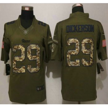 Men's St. Louis Rams #29 Eric Dickerson Green Salute to Service 2015 NFL Nike Limited Jersey