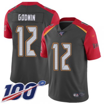 Nike Buccaneers #12 Chris Godwin Gray Men's Stitched NFL Limited Inverted Legend 100th Season Jersey