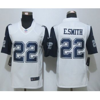 Nike Cowboys 22 E.Smith White Color Rush Limited Jersey