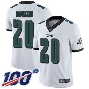 Nike Eagles #20 Brian Dawkins White Men's Stitched NFL 100th Season Vapor Limited Jersey