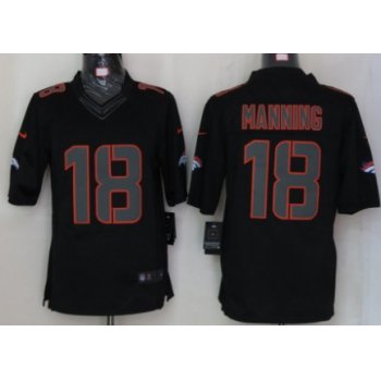 Nike Denver Broncos #18 Peyton Manning Black Impact Limited Jersey