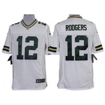 Nike Green Bay Packers #12 Aaron Rodgers White Limited Jersey