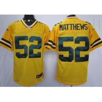 Nike Green Bay Packers #52 Clay Matthews Yellow Elite Jersey